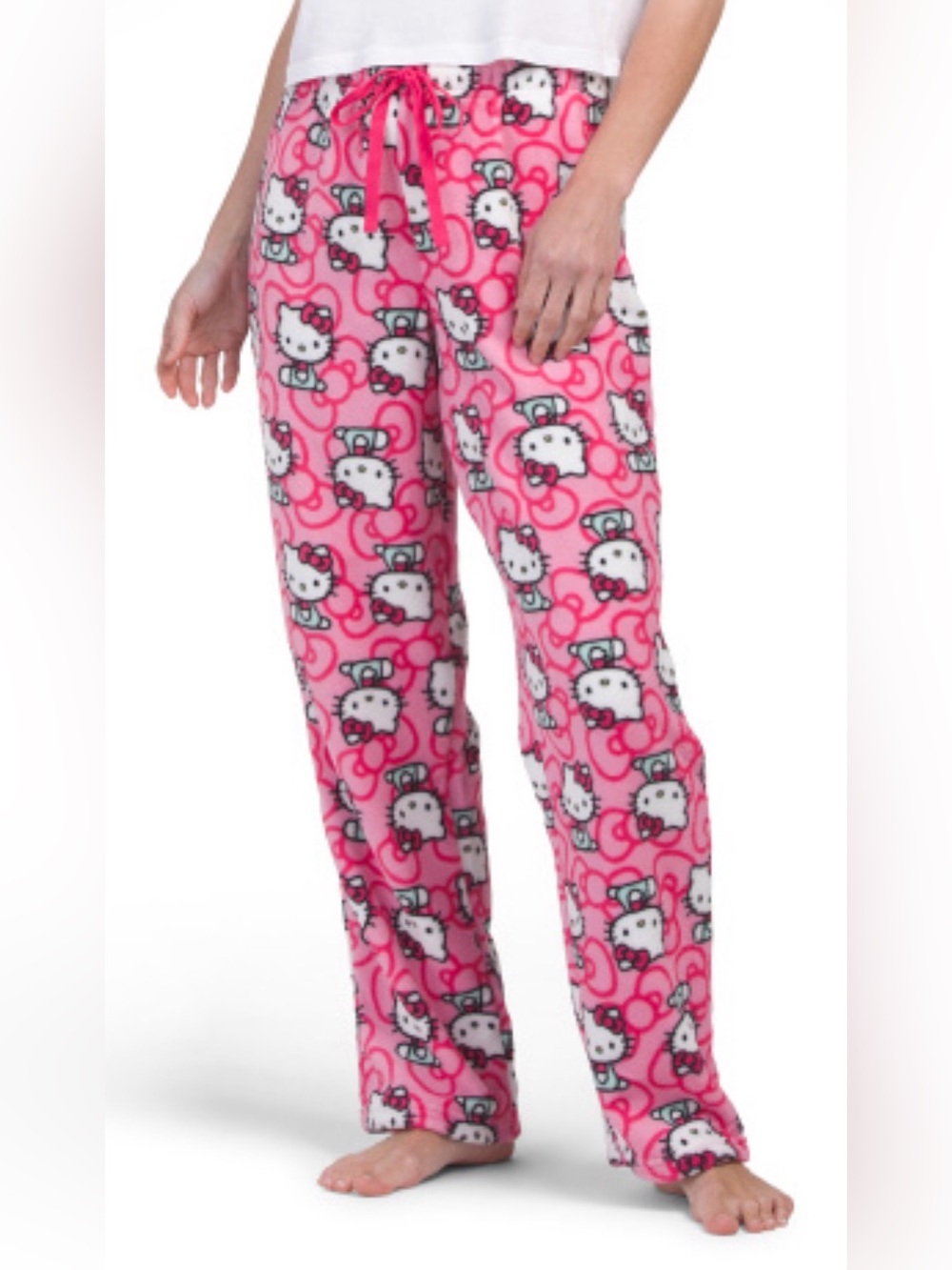 Hello Kitty Pink Fleece Pajama Pants, Women’s Size Medium NWT